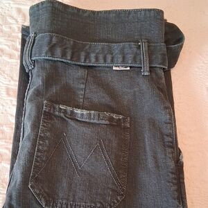 🖤 MOTHER Faded Black Paperbag Pleat Jeans 24